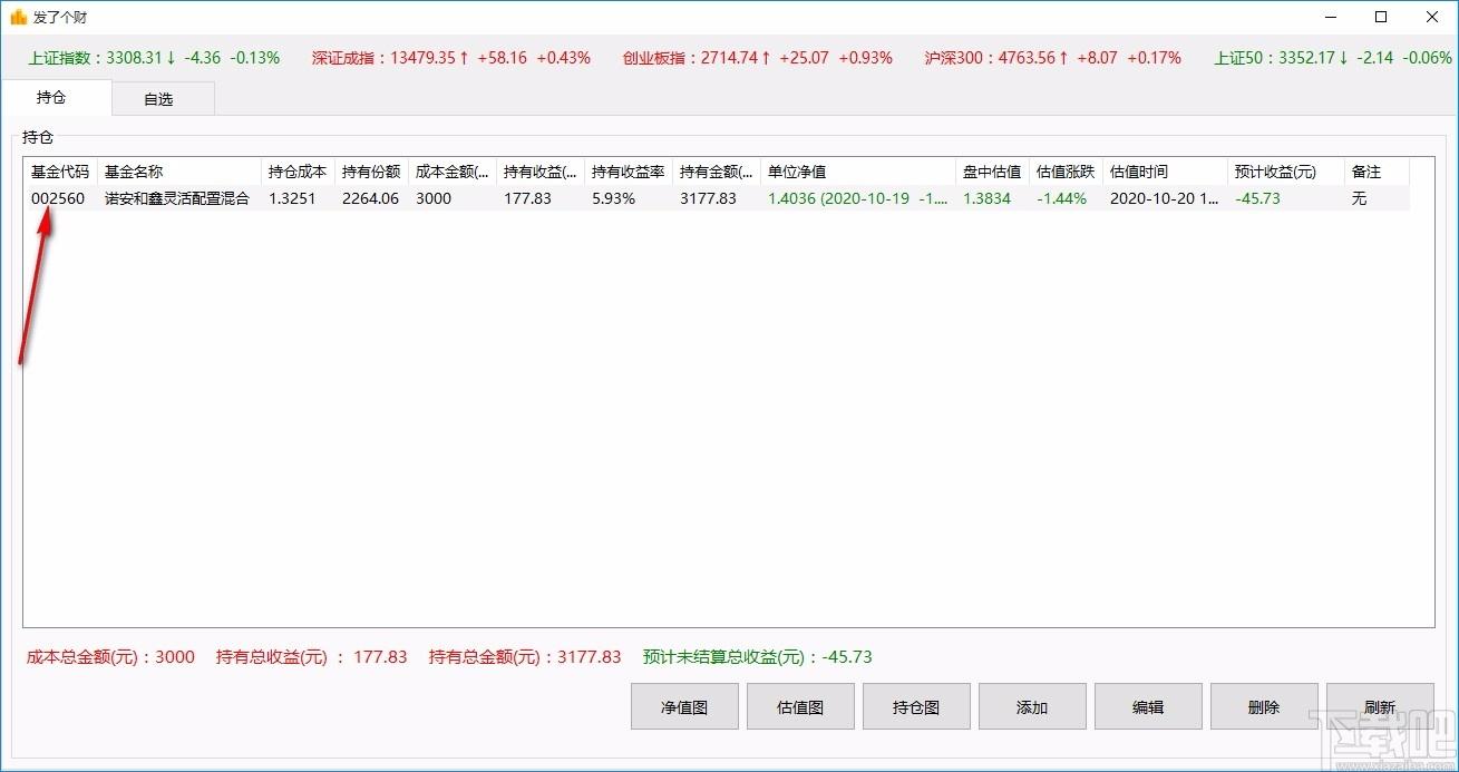 发了个财下载,基金估值获取软件,预计收益计算